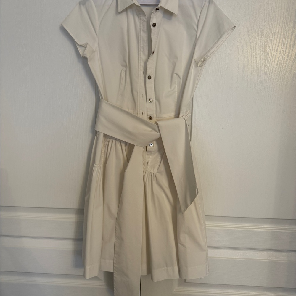 Diane Von Furstenberg Cream Mini Dress with Notched Collar